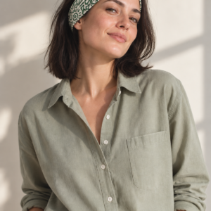 Alternative view of MINT MIST PIRATE AND PARROT BANDANA