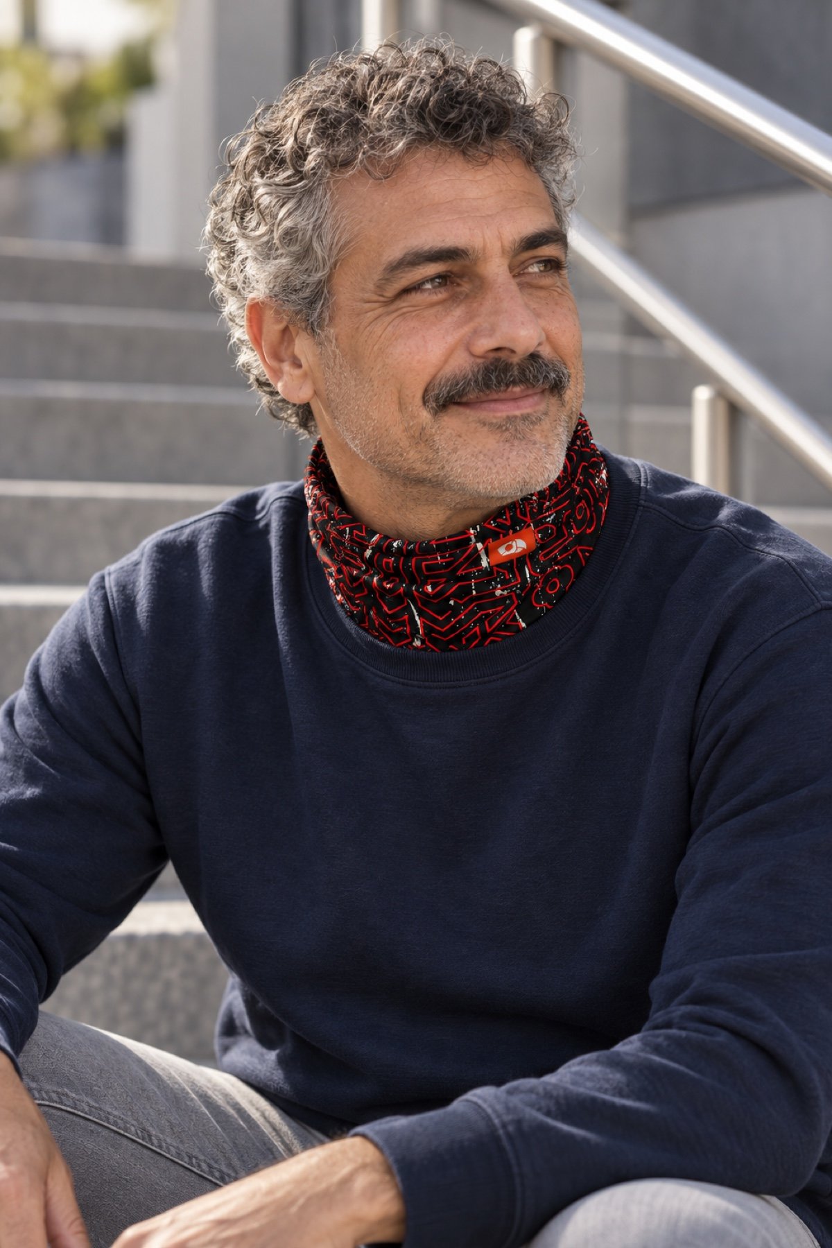 RED CAMO PIRATE AND PARROT BANDANA - Görsel 3