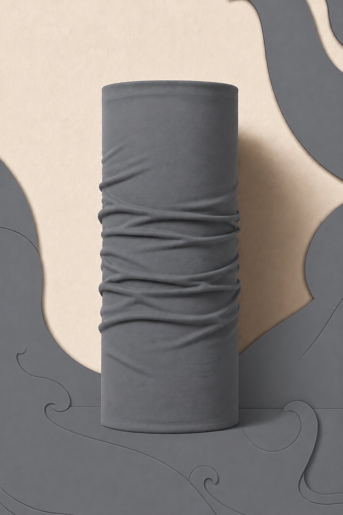 STEEL GREY PIRATE AND PARROT BANDANA