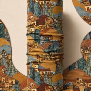 RUST MOSAIC PIRATE AND PARROT BANDANA
