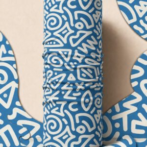BLUE SPLASH PIRATE AND PARROT BANDANA