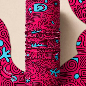 PINK MATRIX PIRATE AND PARROT BANDANA