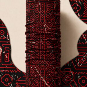 RED CAMO PIRATE AND PARROT BANDANA