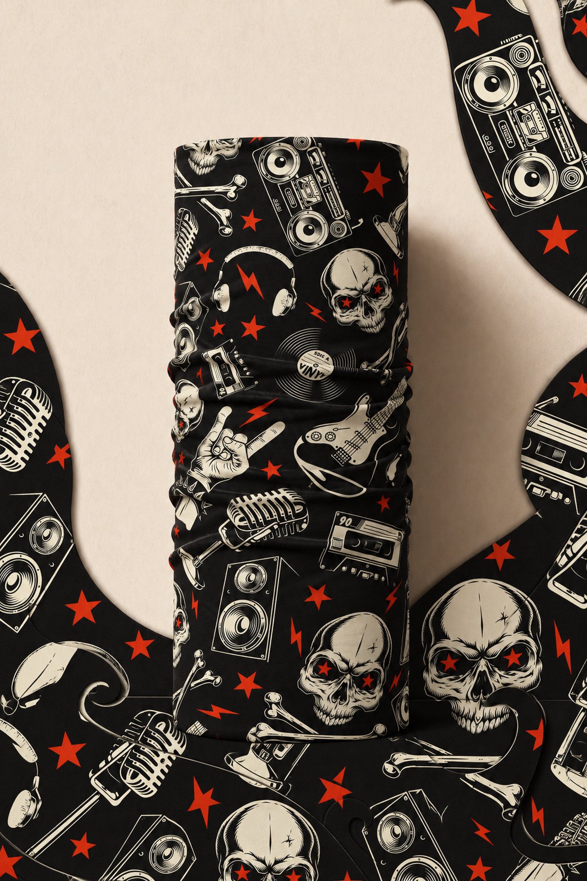 NIGHT CAMO PIRATE AND PARROT BANDANA