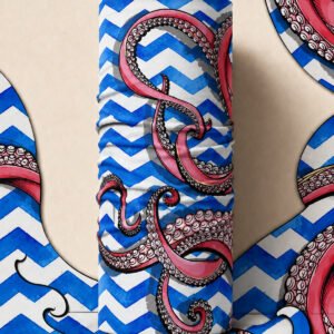 BLUE WAVE PIRATE AND PARROT BANDANA