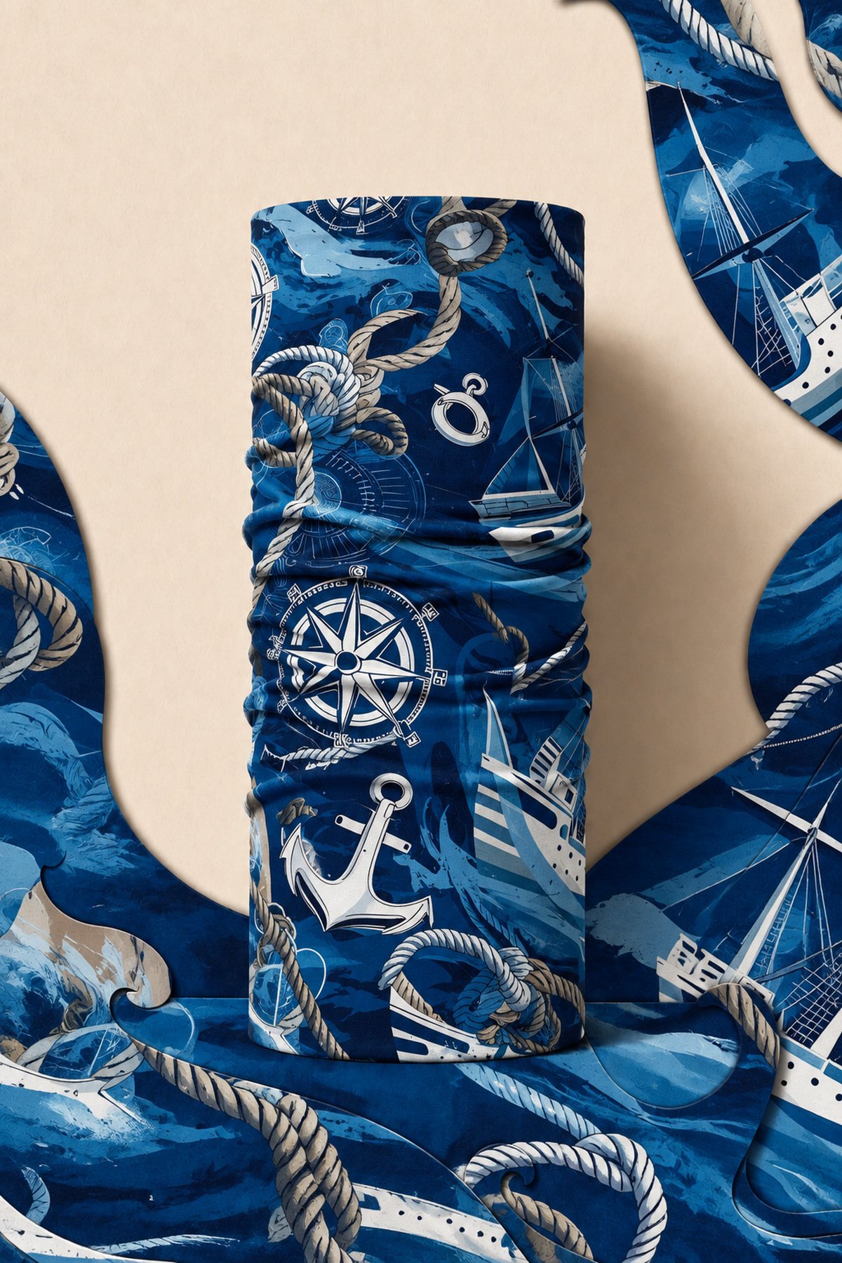 OCEAN CAMO PIRATE AND PARROT BANDANA