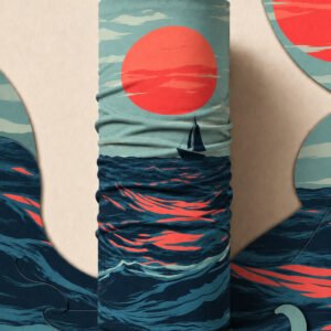 SUNSET OCEAN PIRATE AND PARROT BANDANA