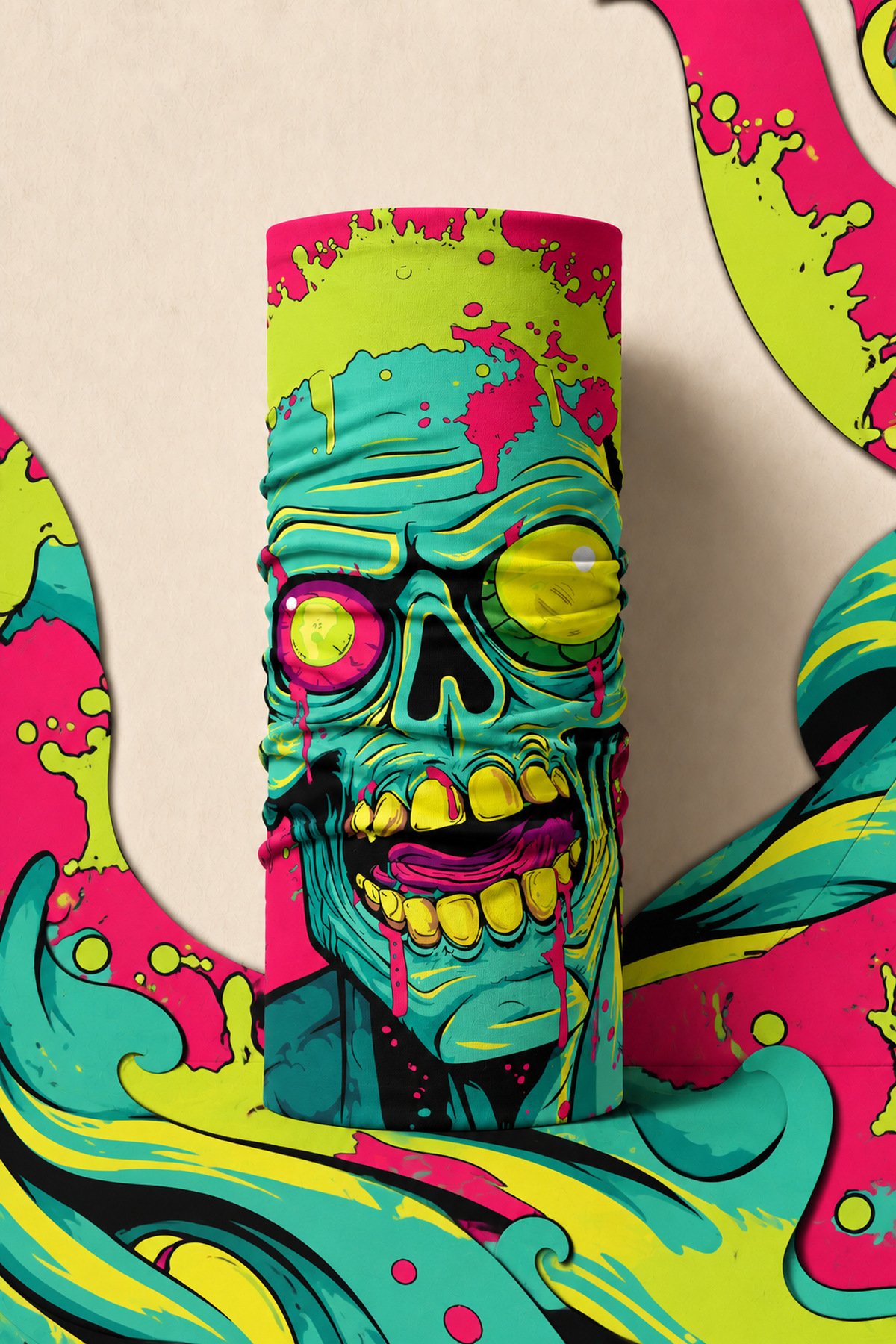 NEON MONSTER PIRATE AND PARROT BANDANA