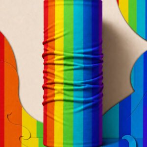 RAINBOW STRIPE PIRATE AND PARROT BANDANA