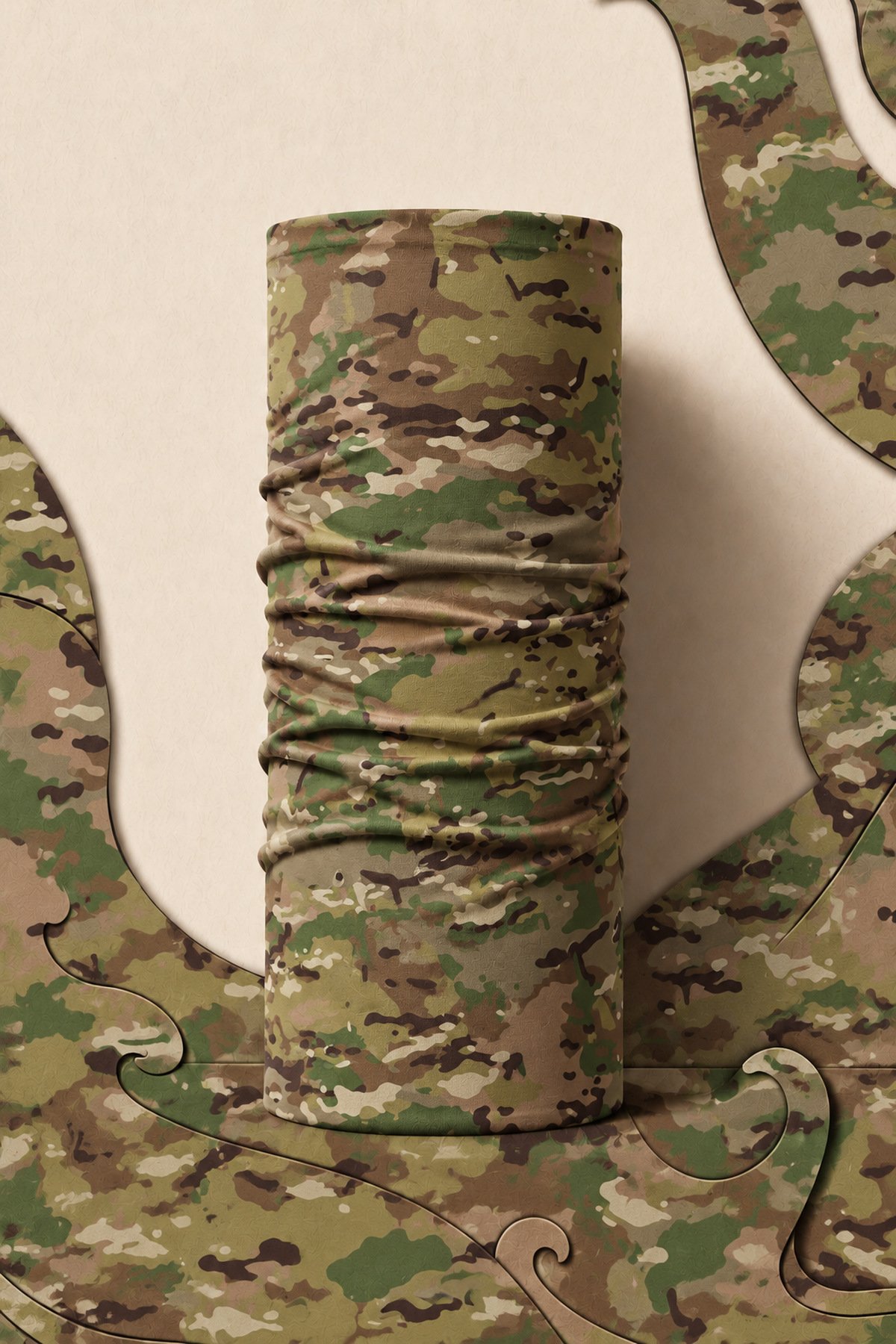 MULTI CAMO PIRATE AND PARROT BANDANA