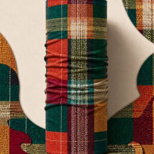VINTAGE PLAID PIRATE AND PARROT BANDANA