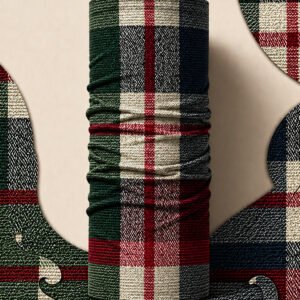 RED PLAID PIRATE AND PARROT BANDANA