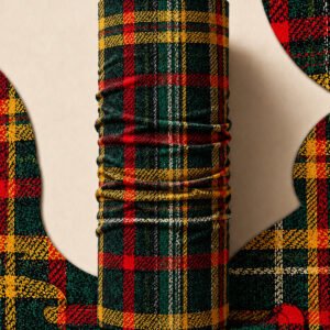 BLACK TARTAN PIRATE AND PARROT BANDANA