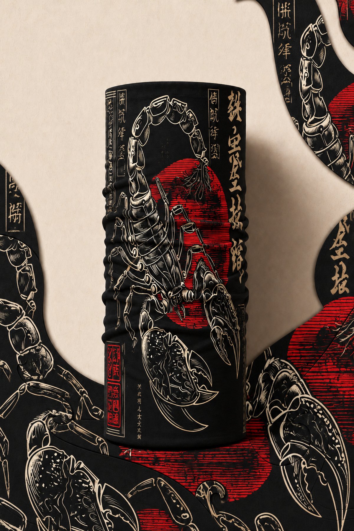 RED SCORPION PIRATE AND PARROT BANDANA