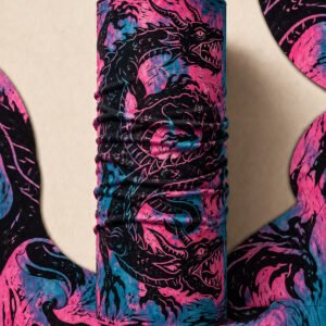 PURPLE DRAGON PIRATE AND PARROT BANDANA