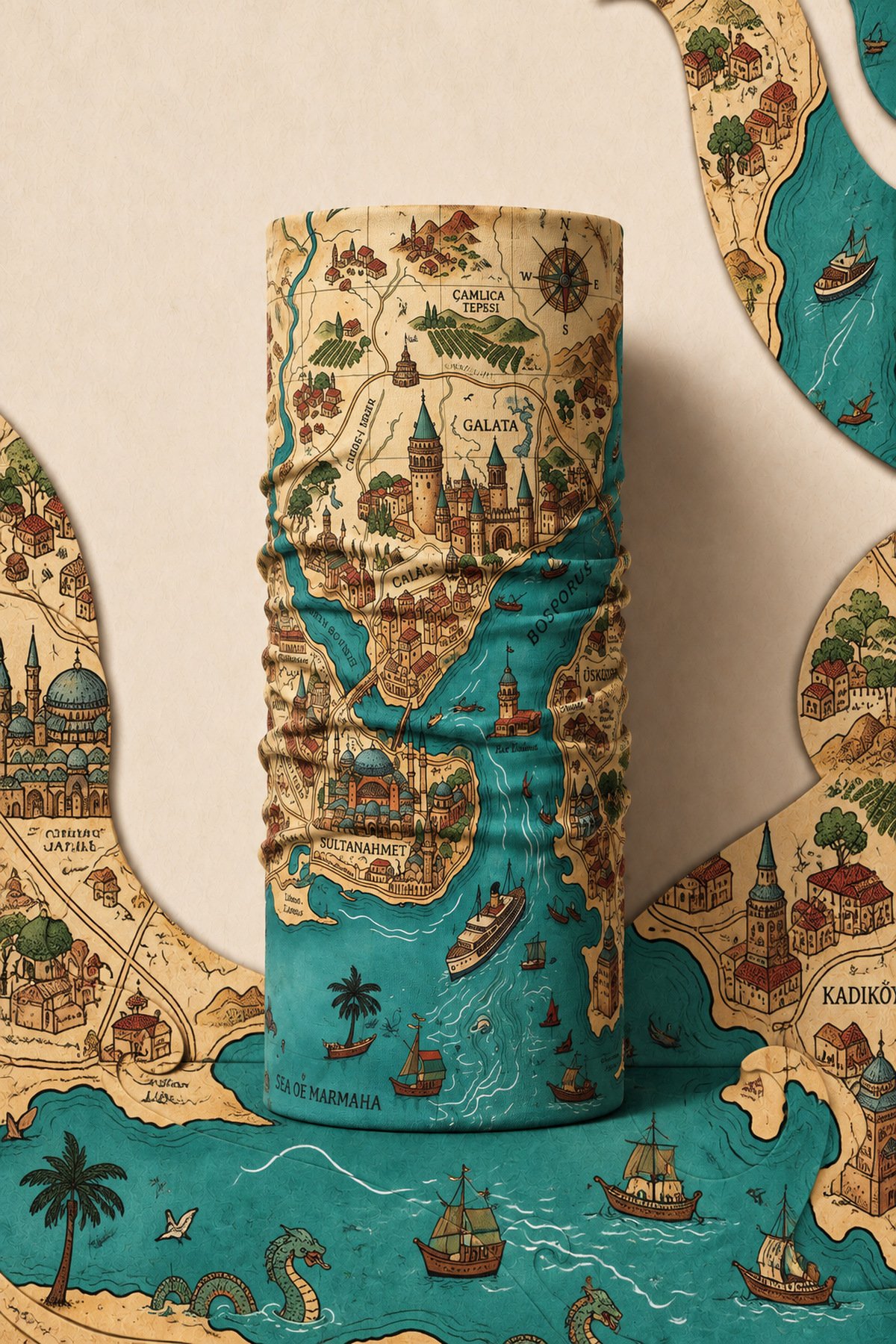 TURQOUISE CITY AND PARROT BANDANA